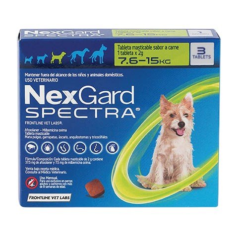 NexGard Spectra Perro 7.6 a 15 kg - 1 comprimido