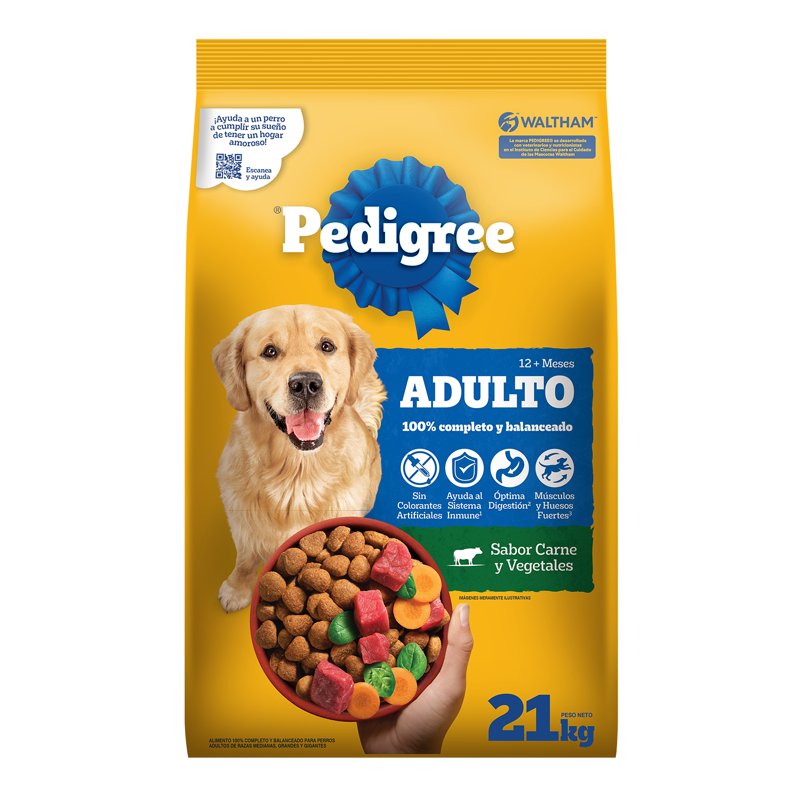 Ración Pedigree Carne, Vegetales Perro - Bolsa 21 kg